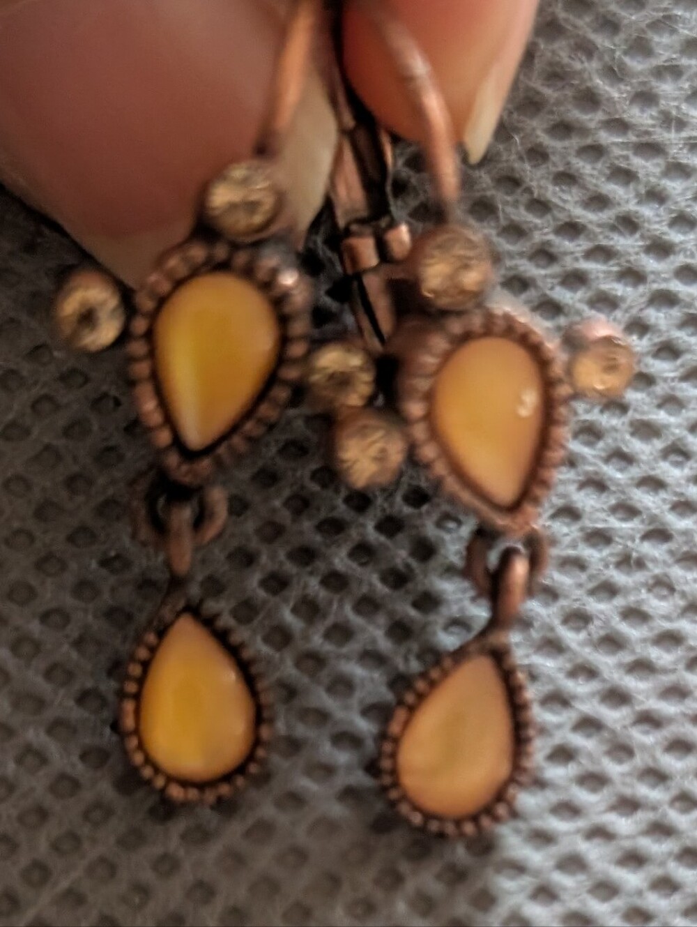 Copper tone Ear Drop Earrings